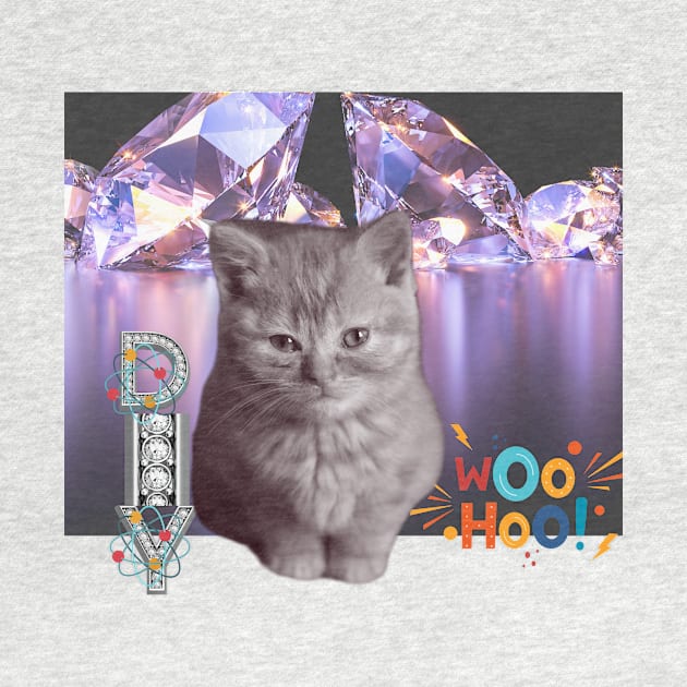 WOO HOO CAT T SHIRT by gorgeous wall art